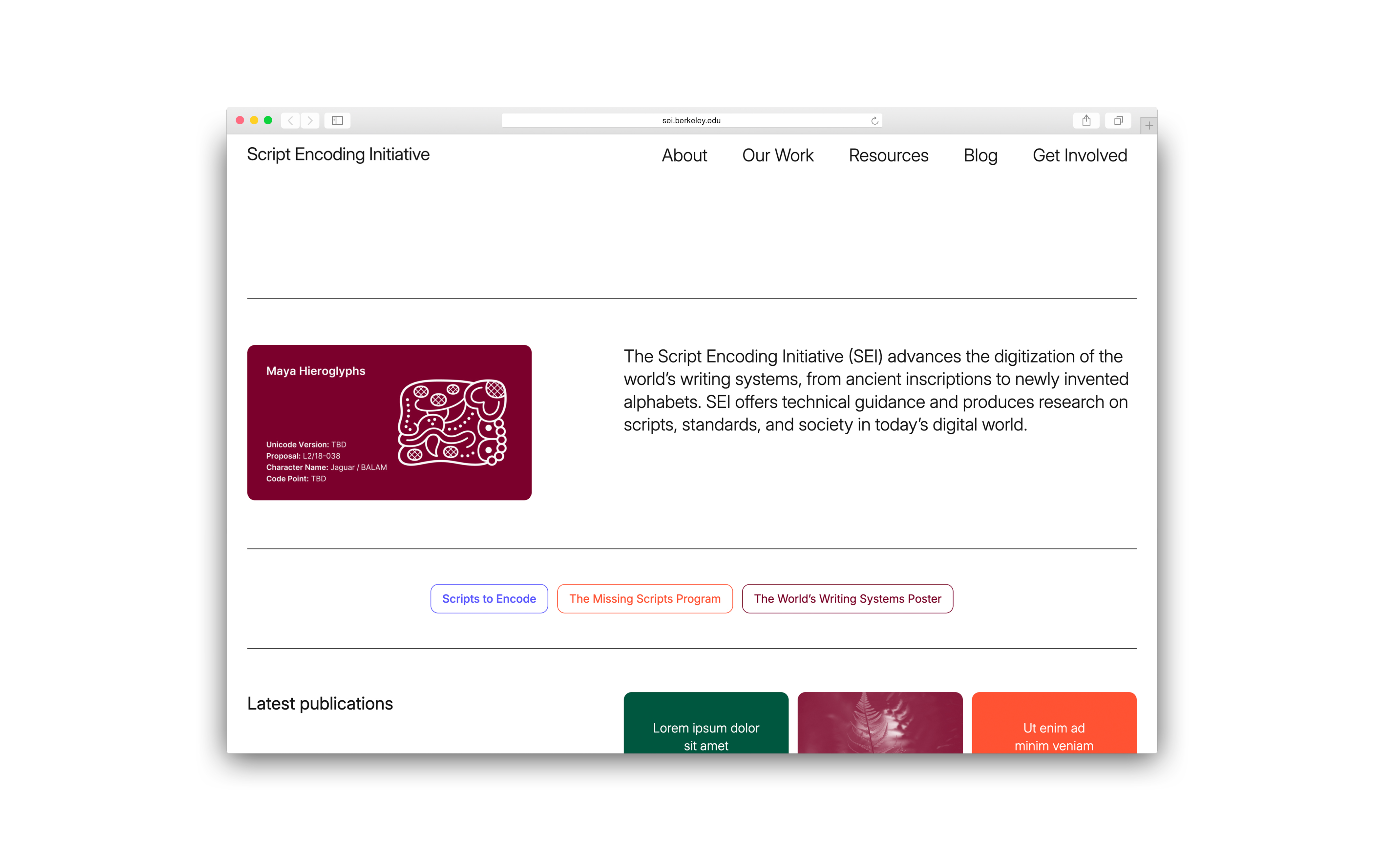 SEI Website overview