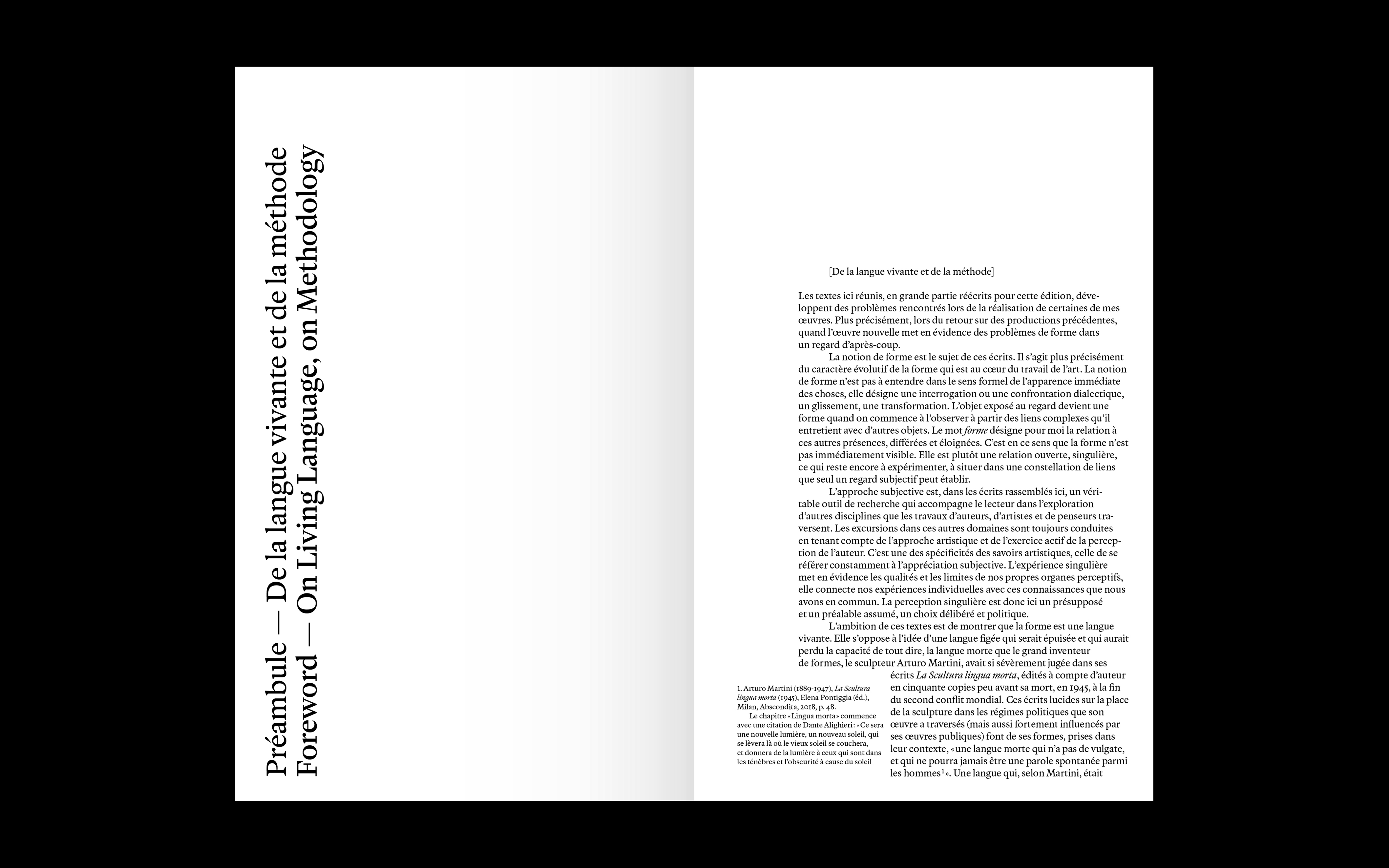 Horizon des formes, langues vivantes de l'art contemporain, double spread page
