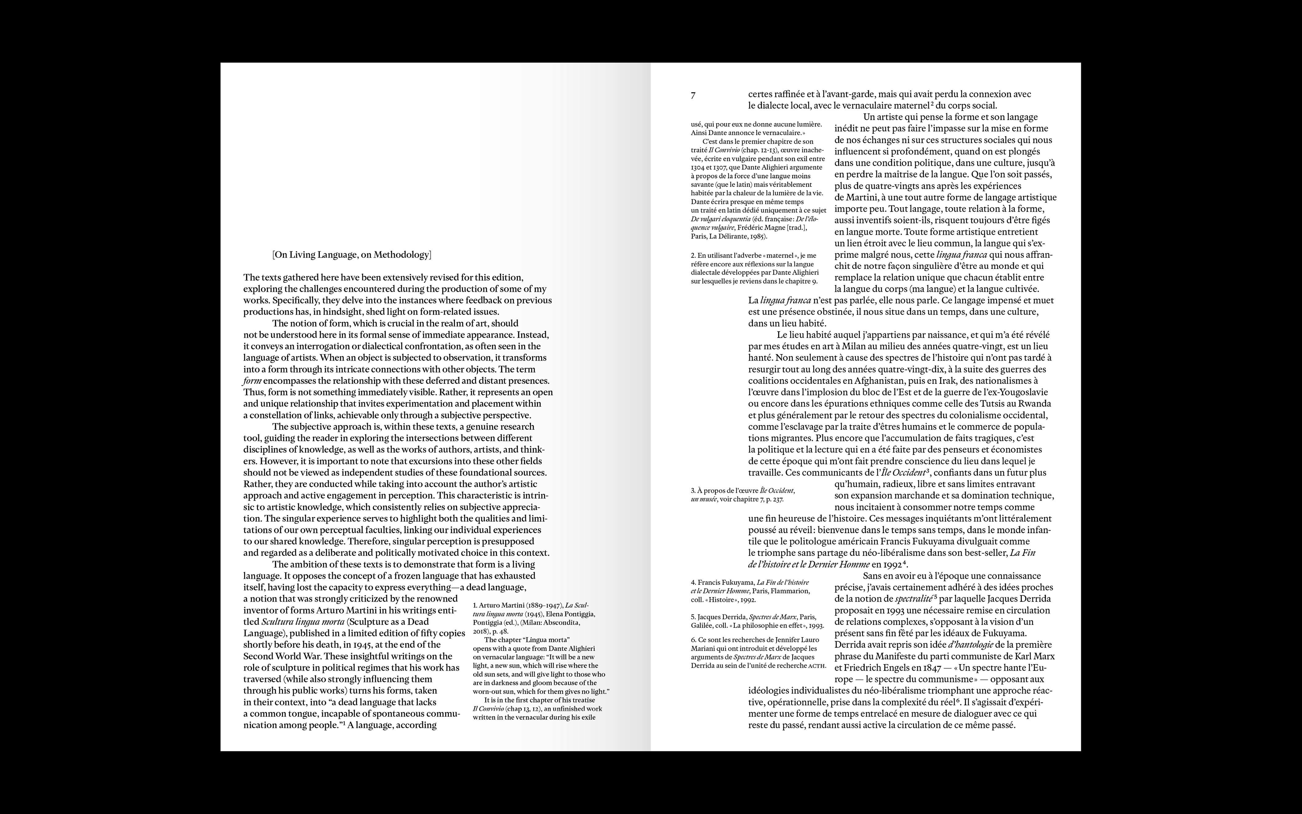 Horizon des formes, langues vivantes de l'art contemporain, double spread page