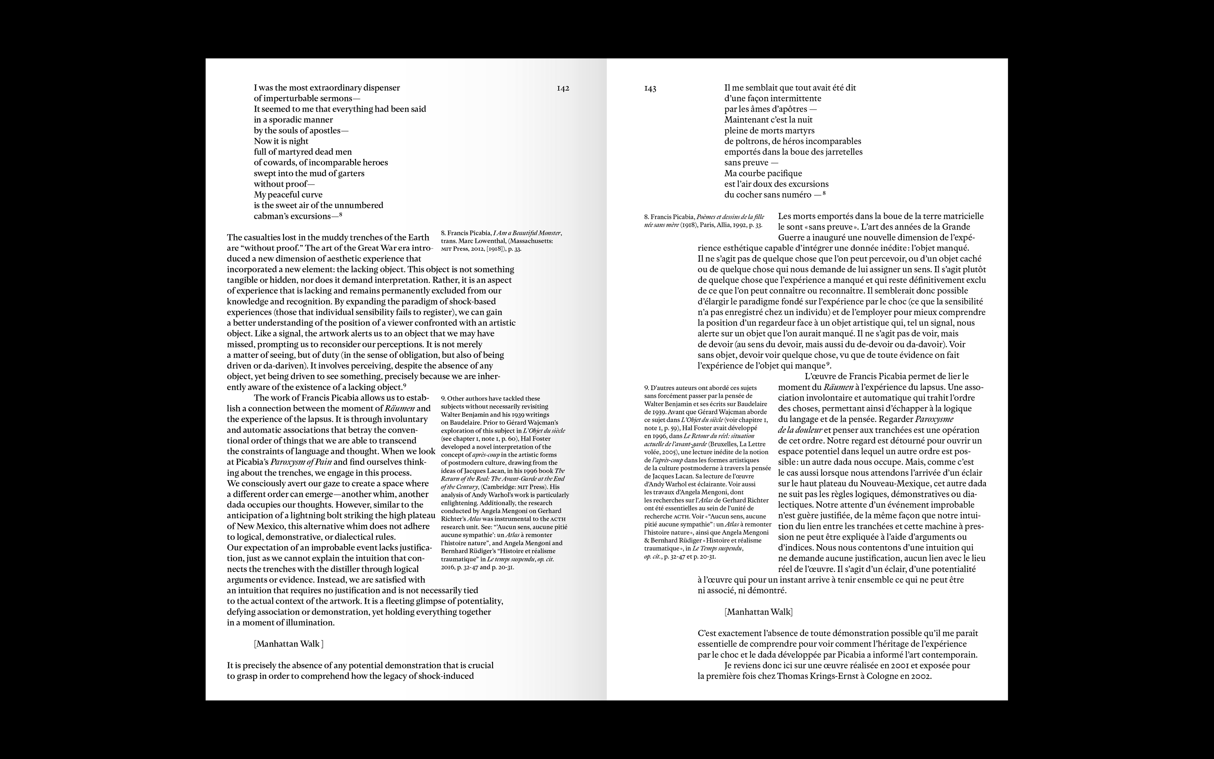Horizon des formes, langues vivantes de l'art contemporain, double spread page
